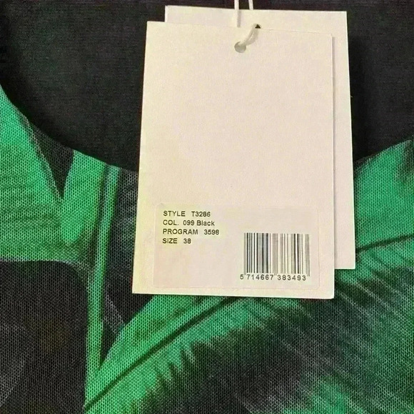 GANNI Tropical Ruched A-Line Midi Dress - Picture 5 of 11